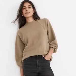 Madewell Button Back Mockneck Top. Size Small
